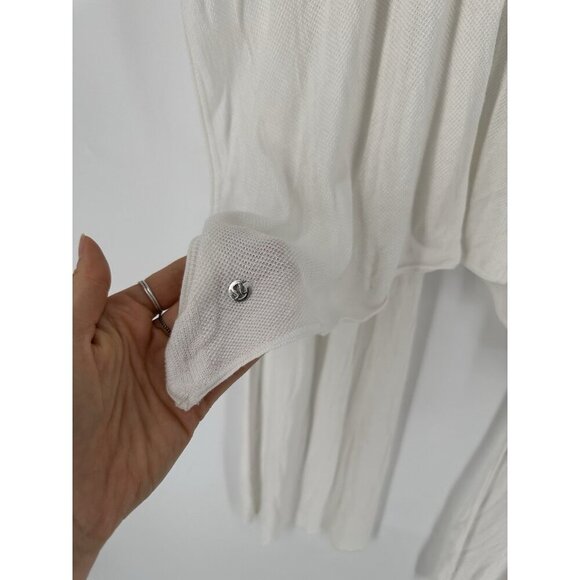 Lululemon Heart Opener Meditation Cloak Taryn Toomey White OS Wrap Cardi Read - Picture 6 of 9